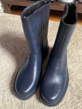 Emu Navy Leather Mid-Calf Boots